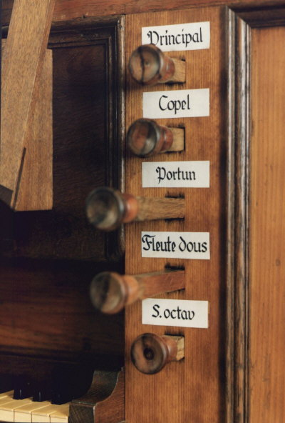 Registerzüge Orgel Niederehe